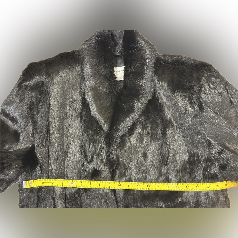 Dyed Black Rabbit Fur Jacket - Picture 7 of 9
